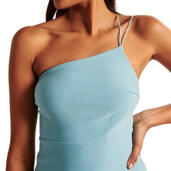 Abercrombie & Fitch One Shoulder Mini Dress Skort Women's Medium Tall Blue NWOT - Picture 2 of 16